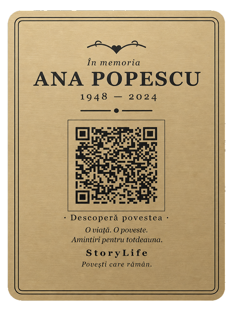 Placă memorială StoryLife pentru Ana Popescu, 1948 — 2024